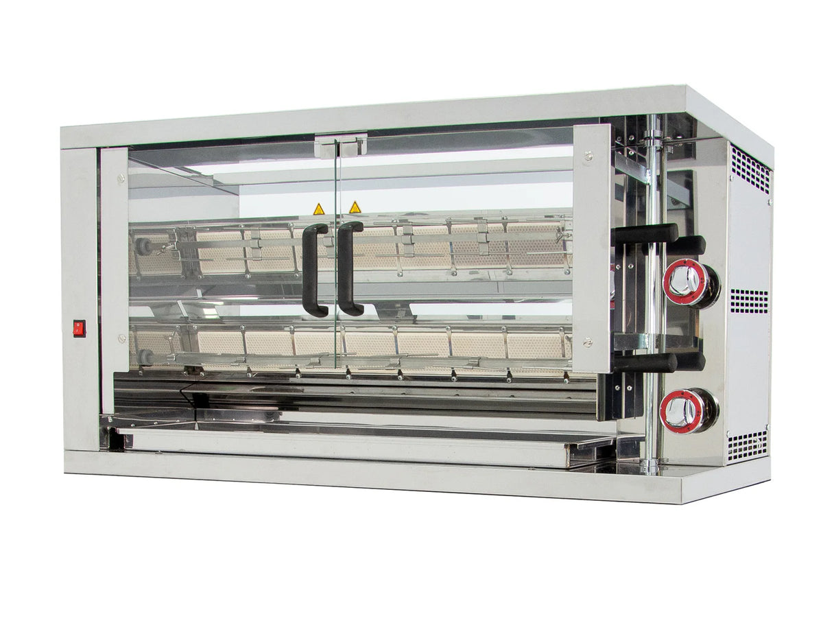 ISOFROST Hähnchengrill 2GSG mit 2 Spießen für 12 Hähnchen - 1160x450x570 mm