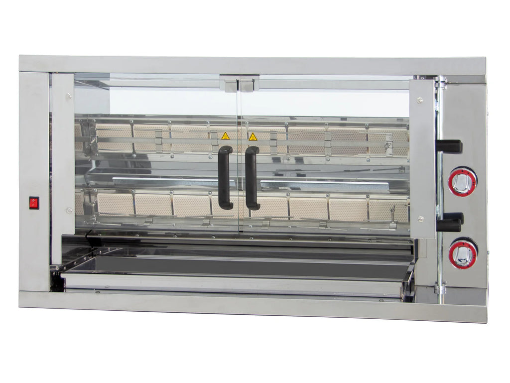 ISOFROST Hähnchengrill 2GSG mit 2 Spießen für 12 Hähnchen - 1160x450x570 mm