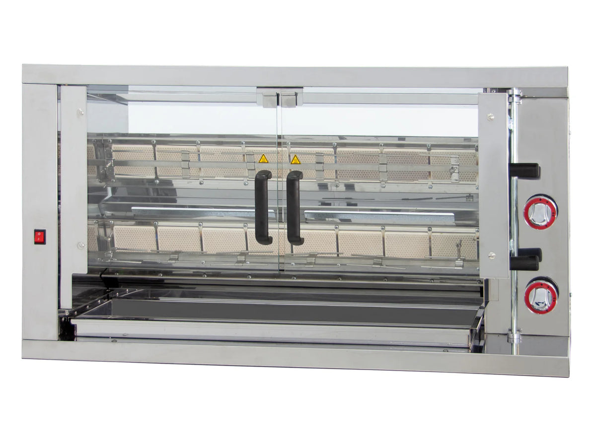ISOFROST Hähnchengrill 2GSG mit 2 Spießen für 12 Hähnchen - 1160x450x570 mm
