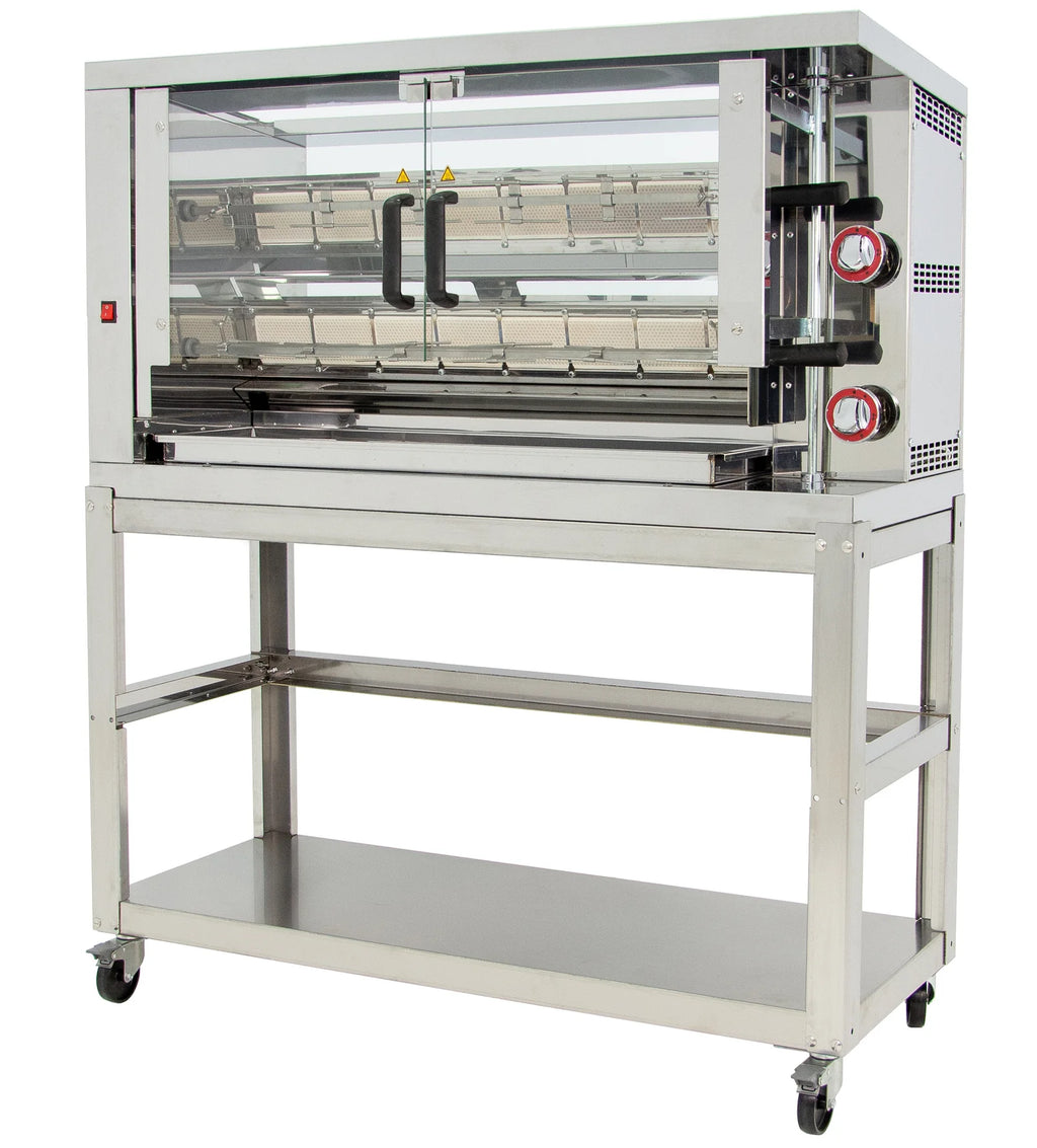 ISOFROST Hähnchengrill 2GSG mit 2 Spießen für 12 Hähnchen - 1160x450x570 mm