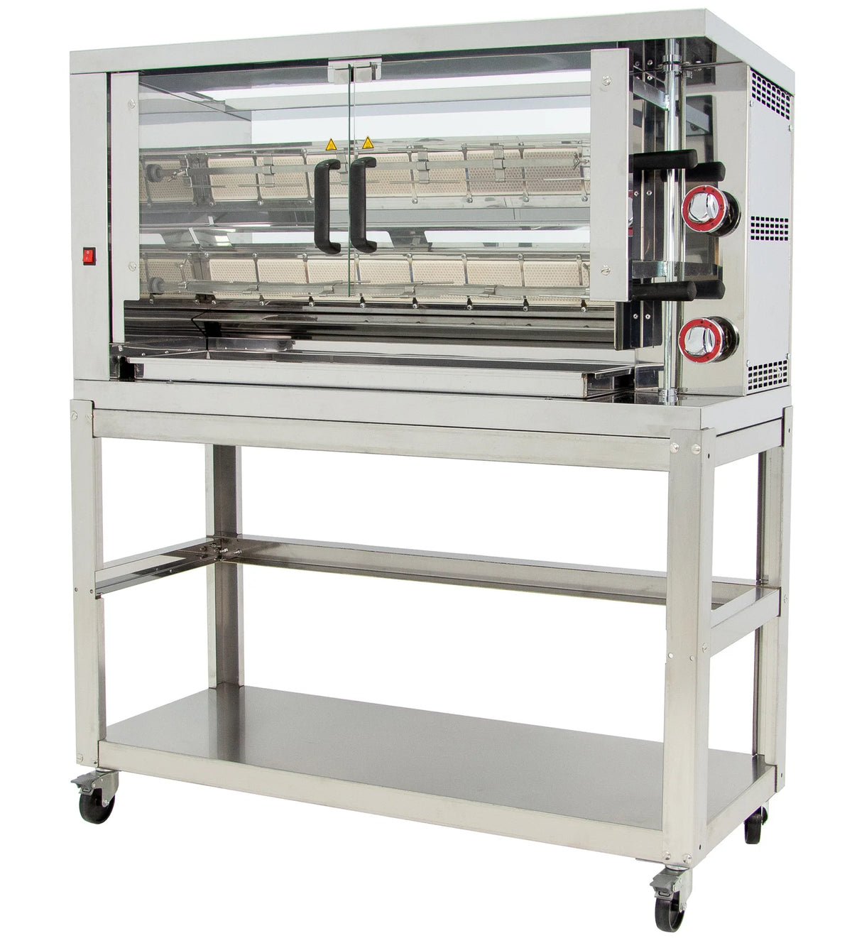 ISOFROST Hähnchengrill 2GSG mit 2 Spießen für 12 Hähnchen - 1160x450x570 mm