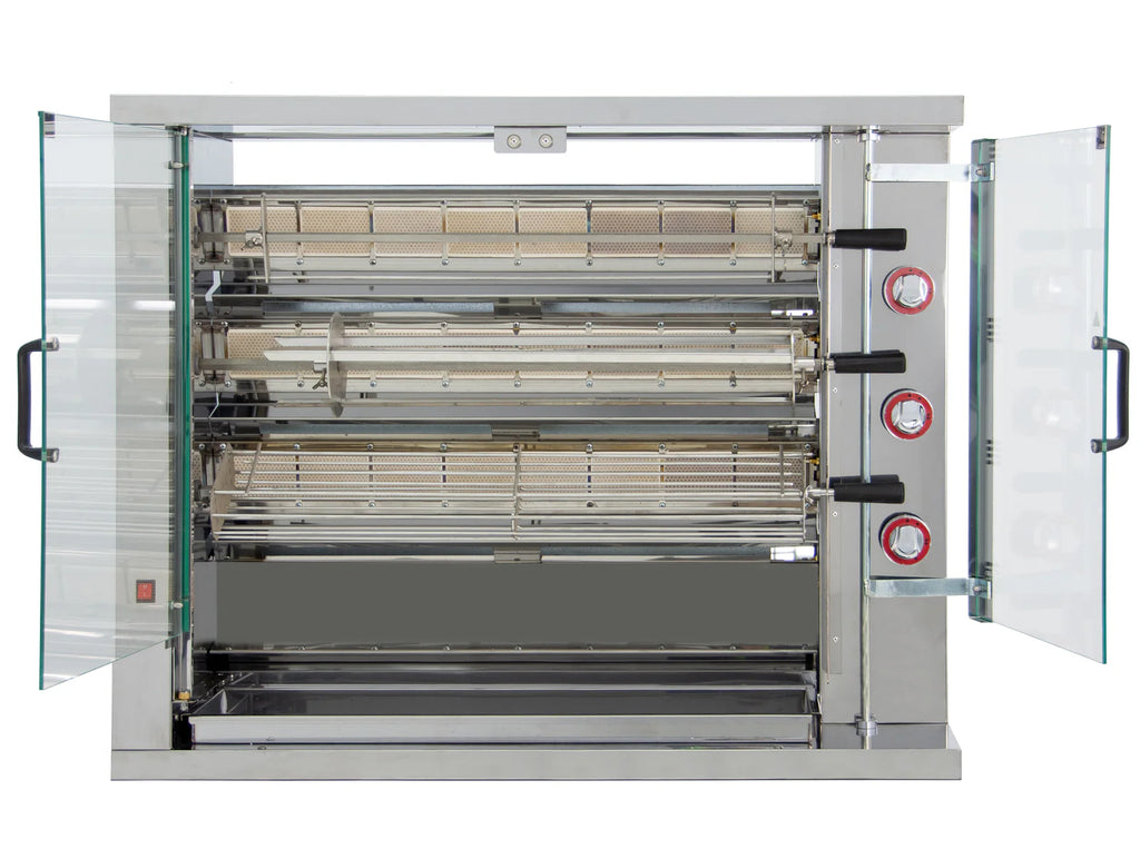 ISOFROST Hähnchengrill 3GSG mit 3 Spießen für 18 Hähnchen - 1160x450x930 mm