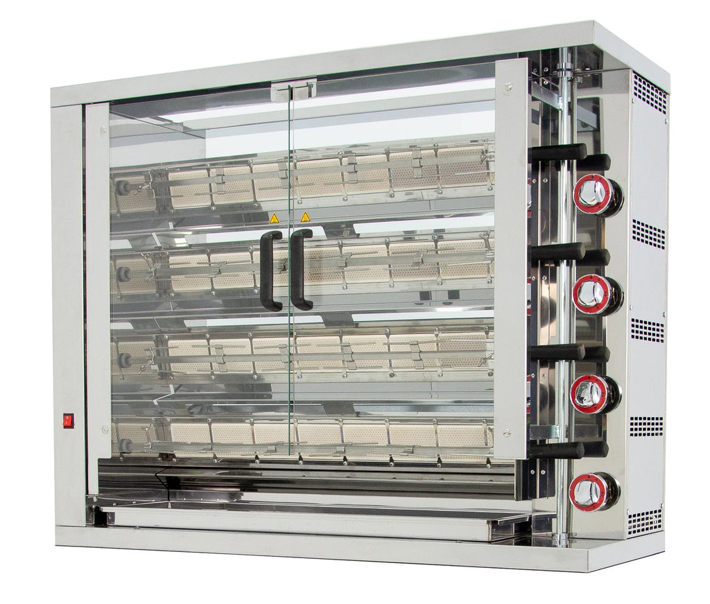 ISOFROST Hähnchengrill 4GSG mit 4 Spießen für 24 Hähnchen - 1160x450x930 mm