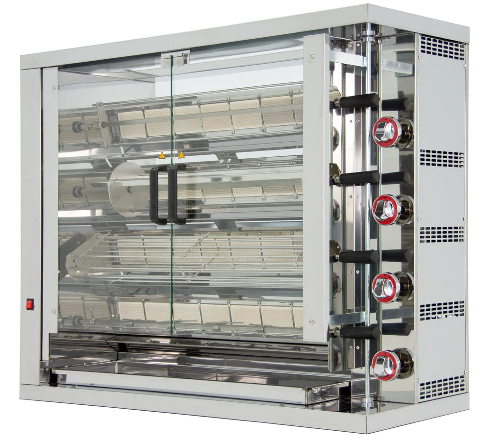 ISOFROST Hähnchengrill 4GSG mit 4 Spießen für 24 Hähnchen - 1160x450x930 mm