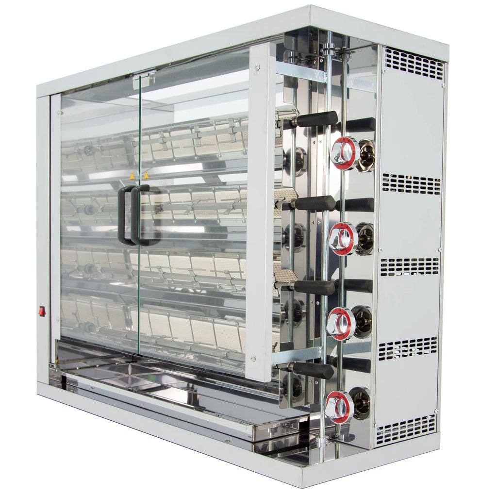 ISOFROST Hähnchengrill 4GSG mit 4 Spießen für 24 Hähnchen - 1160x450x930 mm