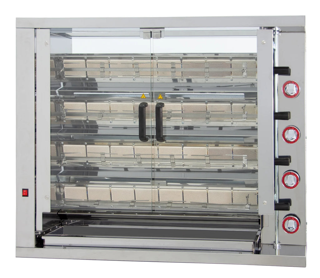 ISOFROST Hähnchengrill 4GSG mit 4 Spießen für 24 Hähnchen - 1160x450x930 mm