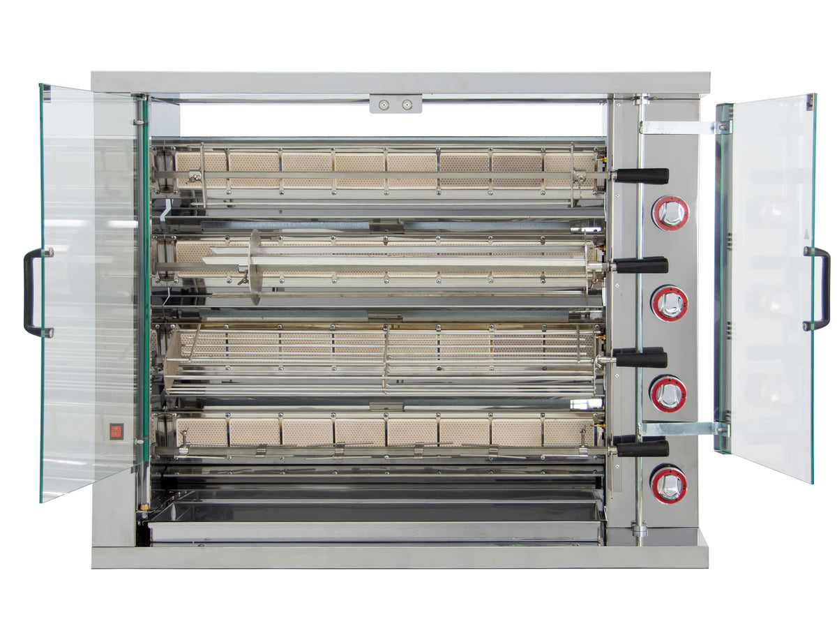 ISOFROST Hähnchengrill 4GSG mit 4 Spießen für 24 Hähnchen - 1160x450x930 mm