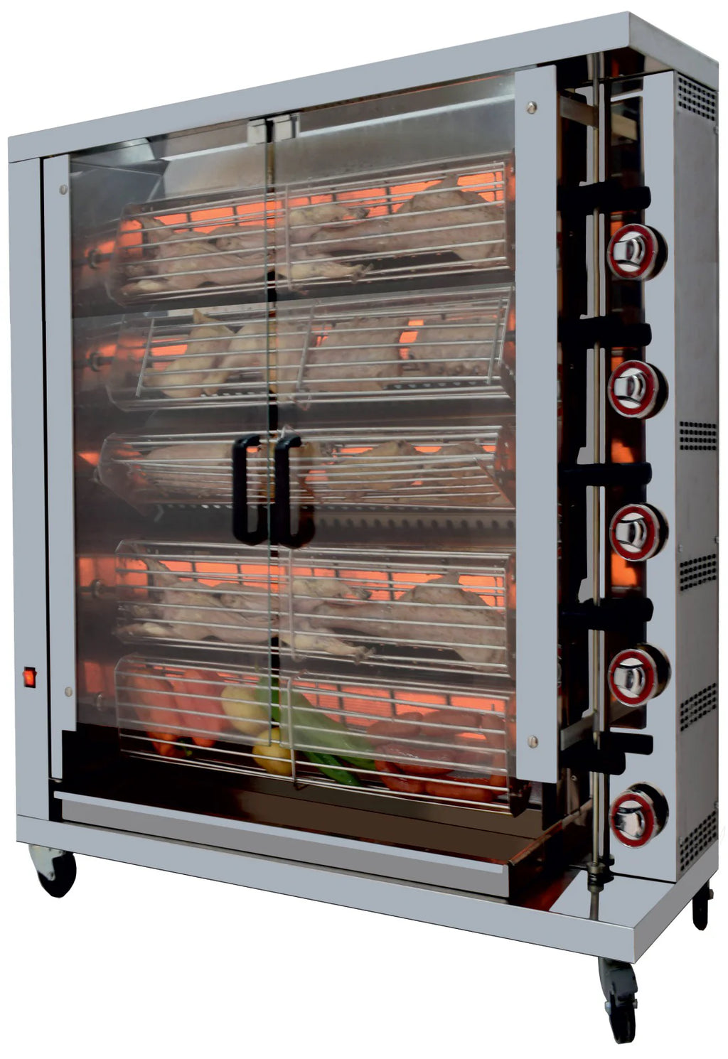 ISOFROST Hähnchengrill 5GSG mit 5 Spießen für 30 Hähnchen - 1160x450x1290 mm