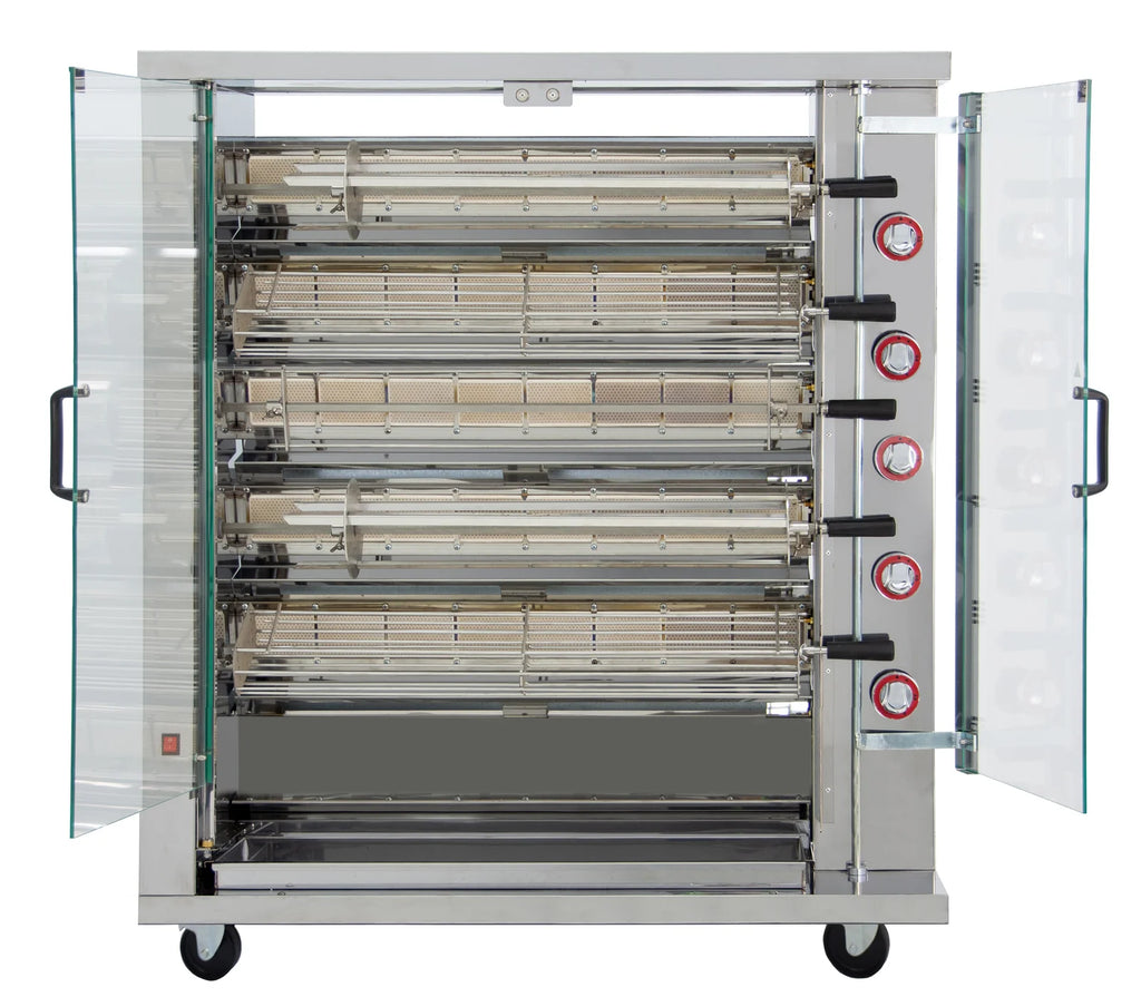 ISOFROST Hähnchengrill 5GSG mit 5 Spießen für 30 Hähnchen - 1160x450x1290 mm