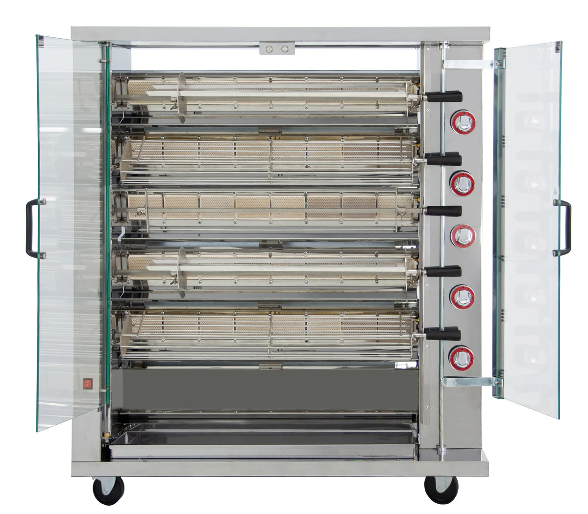 ISOFROST Hähnchengrill 5GSG mit 5 Spießen für 30 Hähnchen - 1160x450x1290 mm