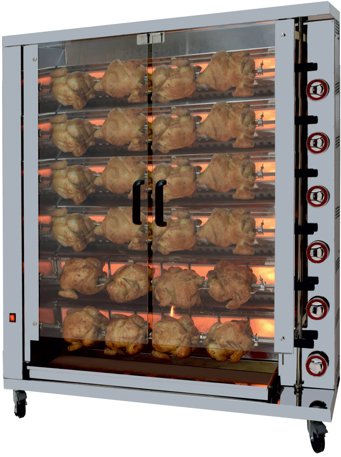 ISOFROST Hähnchengrill 6GSG mit 6 Spießen für 36 Hähnchen - 1160x450x1290 mm