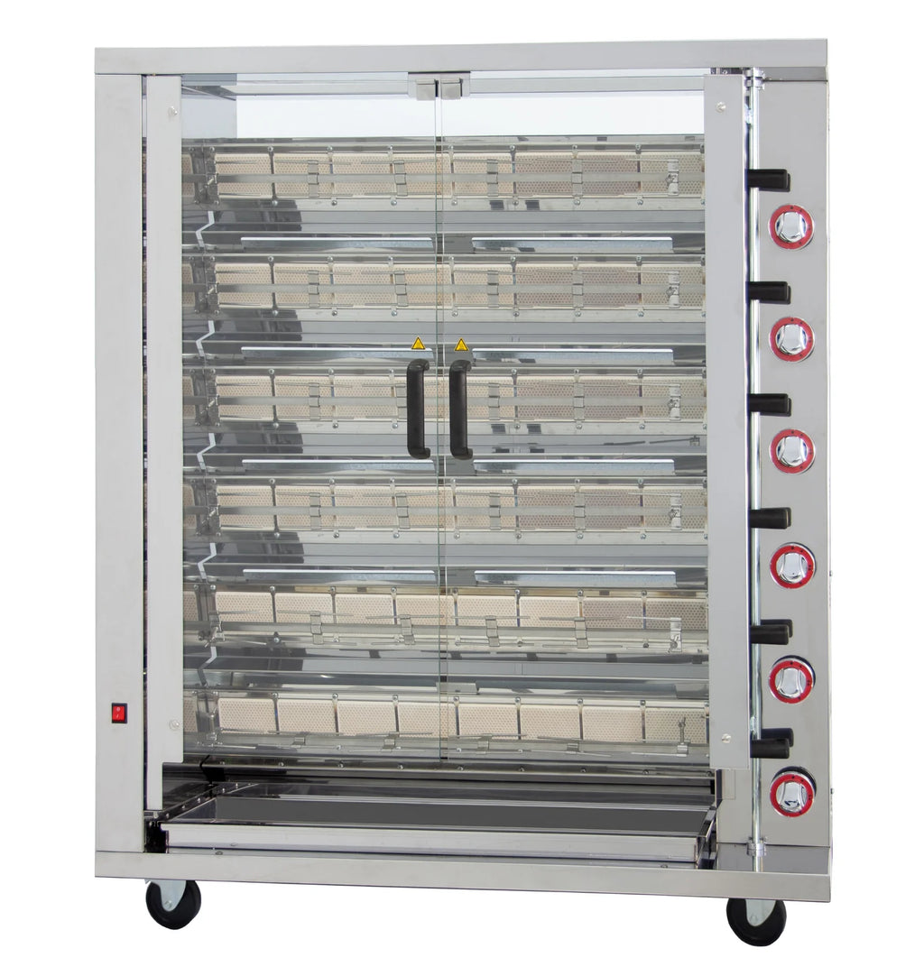 ISOFROST Hähnchengrill 6GSG mit 6 Spießen für 36 Hähnchen - 1160x450x1290 mm
