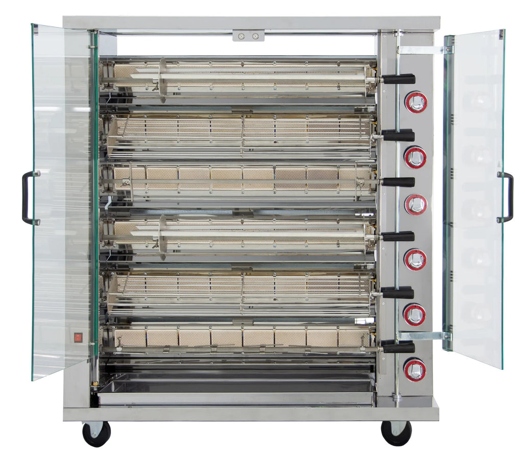 ISOFROST Hähnchengrill 6GSG mit 6 Spießen für 36 Hähnchen - 1160x450x1290 mm