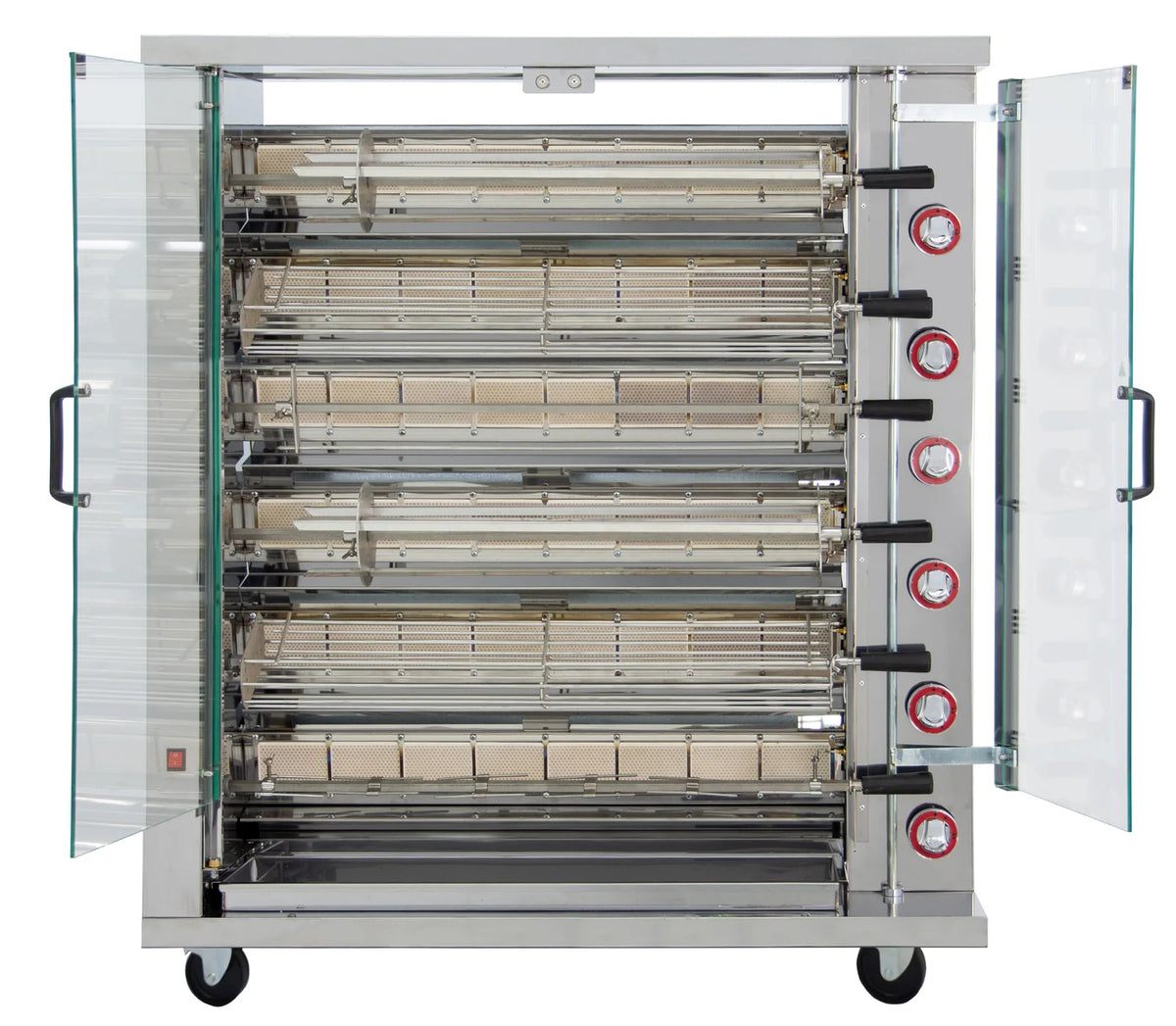 ISOFROST Hähnchengrill 6GSG mit 6 Spießen für 36 Hähnchen - 1160x450x1290 mm