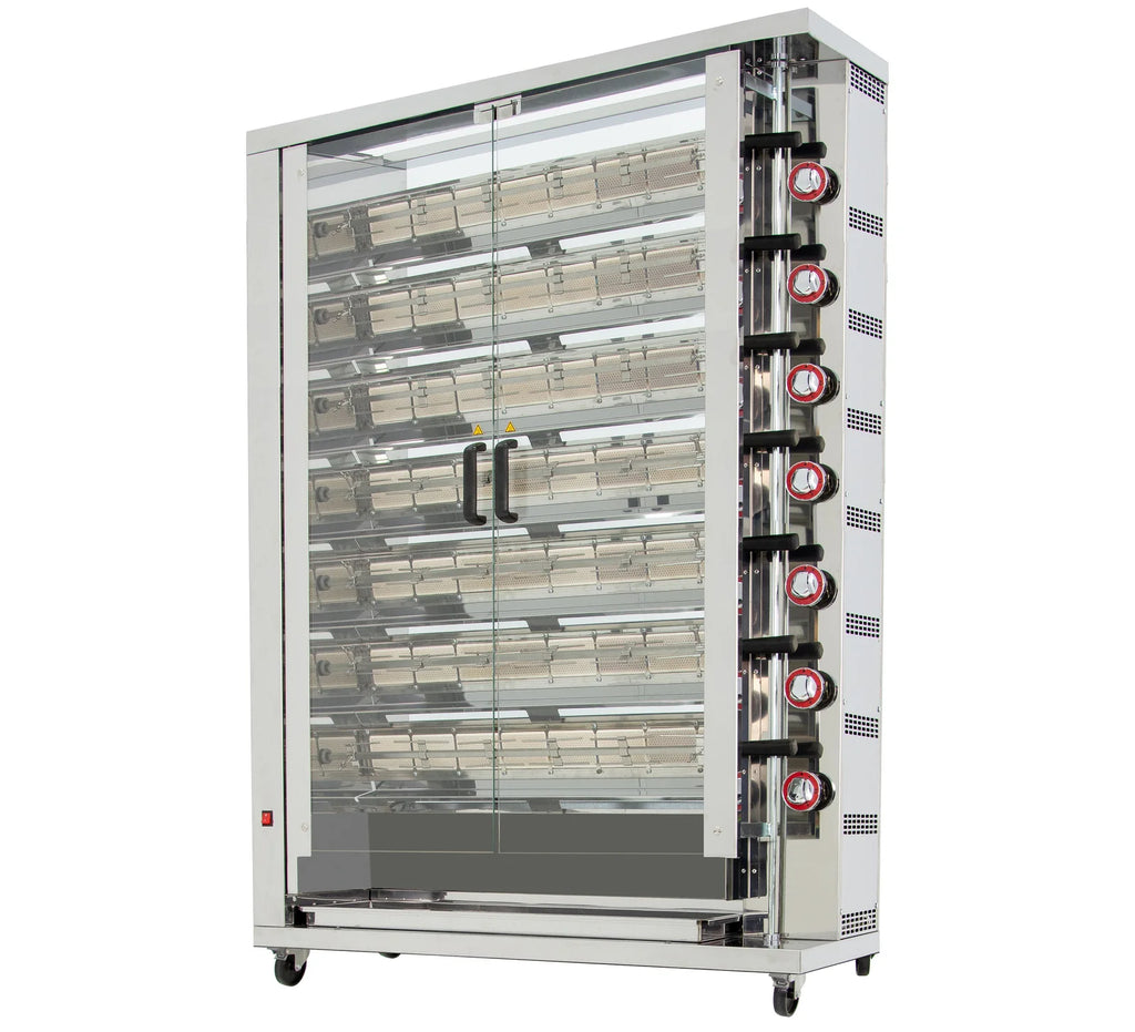 ISOFROST Hähnchengrill 7GSG mit 7 Spießen für 42 Hähnchen - 1160x450x1650 mm