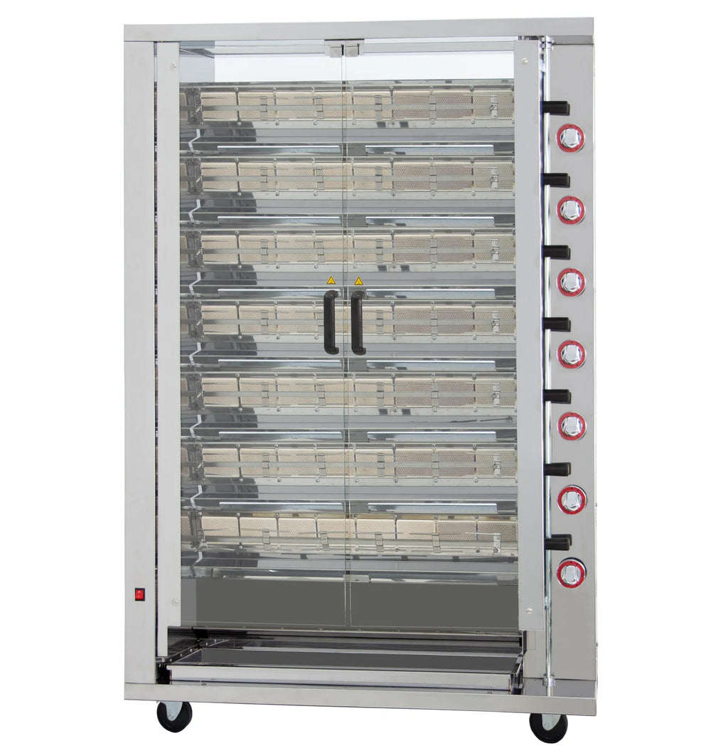 ISOFROST Hähnchengrill 7GSG mit 7 Spießen für 42 Hähnchen - 1160x450x1650 mm