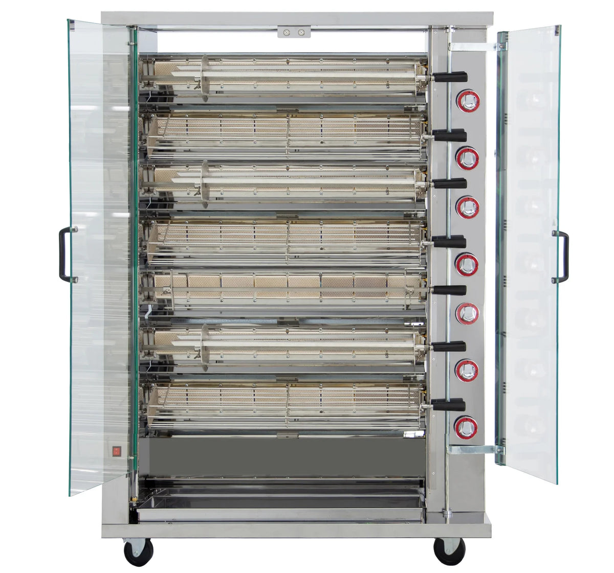 ISOFROST Hähnchengrill 7GSG mit 7 Spießen für 42 Hähnchen - 1160x450x1650 mm