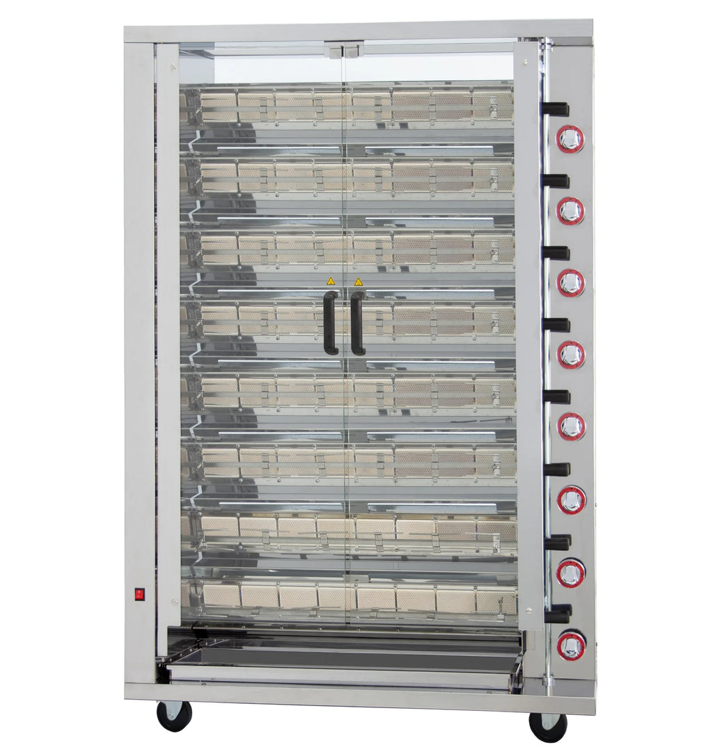 ISOFROST Hähnchengrill 8GSG mit 8 Spießen für 48 Hähnchen - 1160x450x1650 mm
