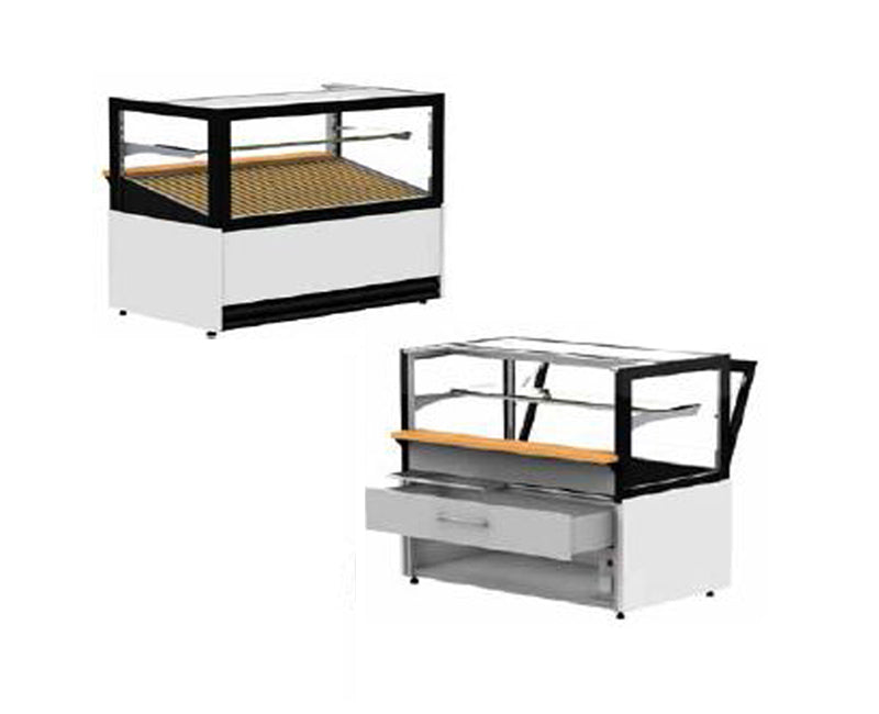 Bäckerei Vitrine ISO Rollada - Maße: 1360x800x1230-1250 mm