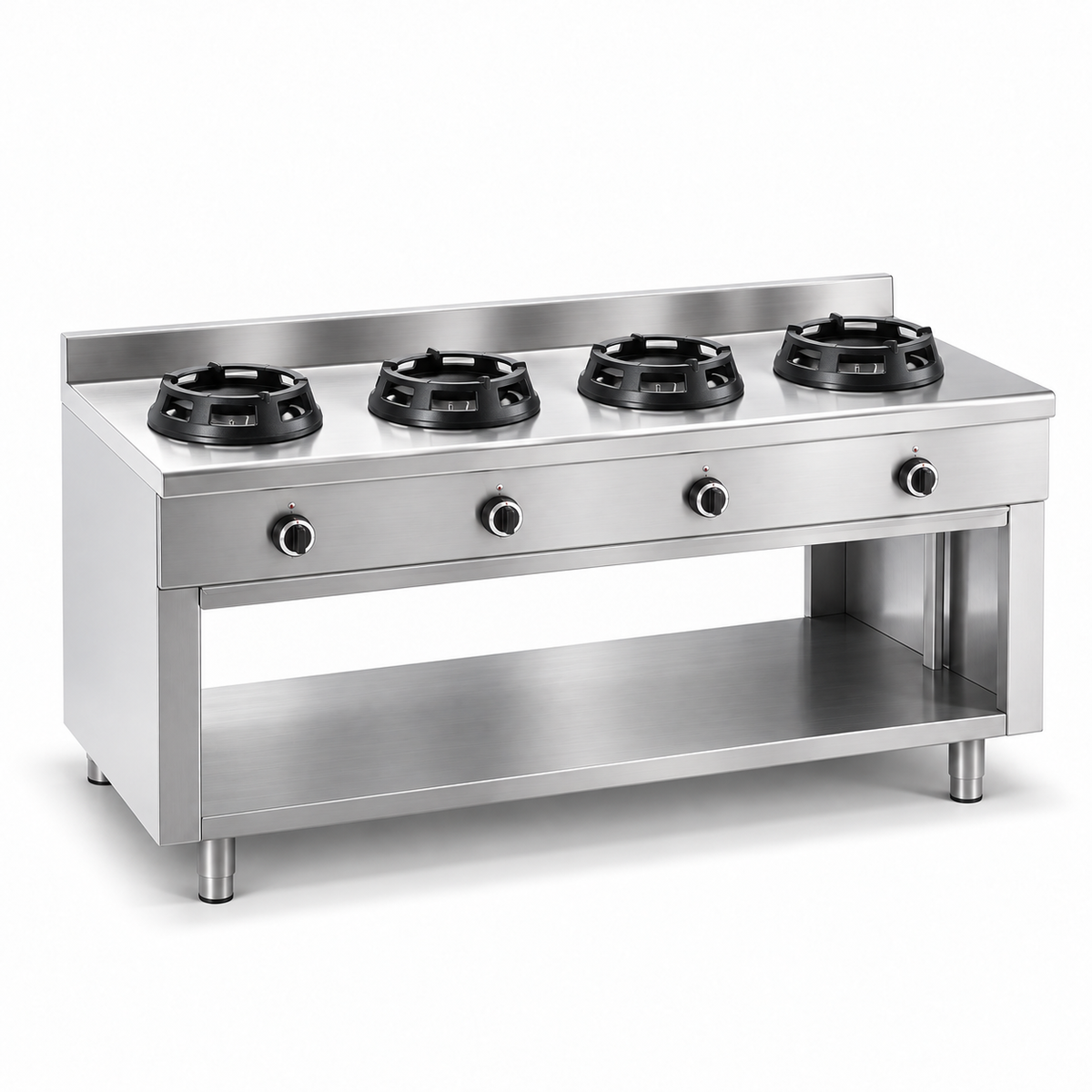 Gas-Wok-Herd einseitig – 4 Brenner