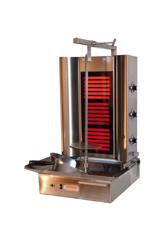 Dönergrill Elektro Gerät bis 50 kg Bestückung - Motor unten, Ceran Felder - ISO-E37