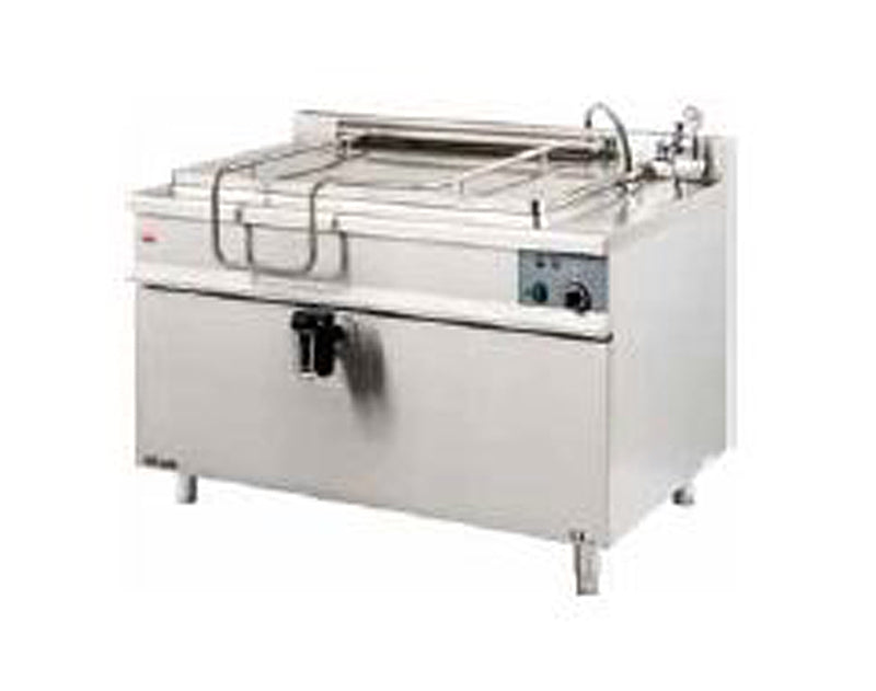 Elektro und Gas Bratpfanne mit eckigem Becken - 400 Liter