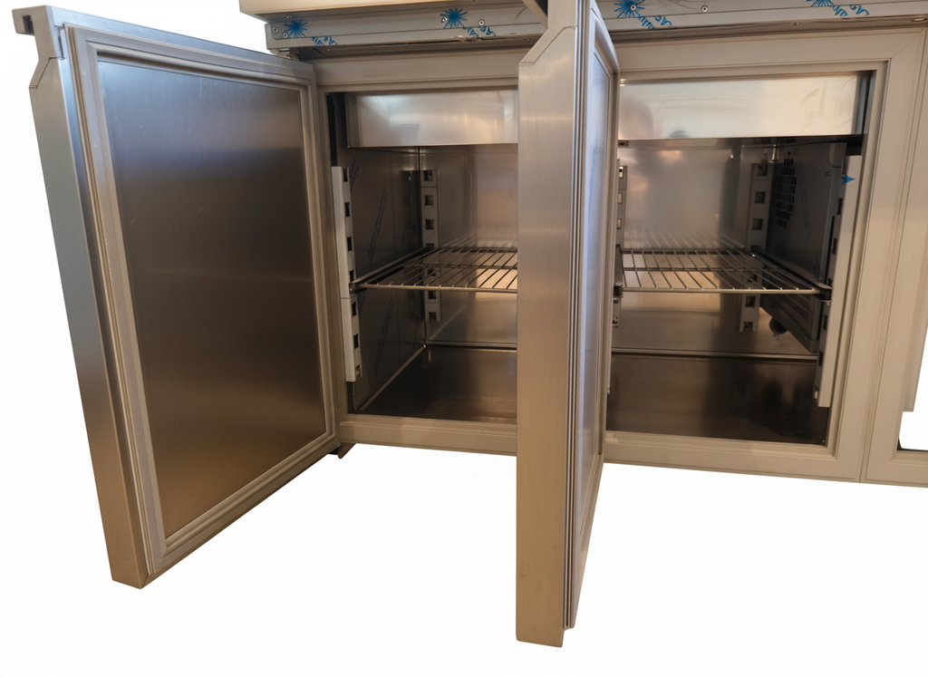 Zubereitungstisch Salatbar 3 Türen – 15× GN 1/3 - 1888x750x850 mm