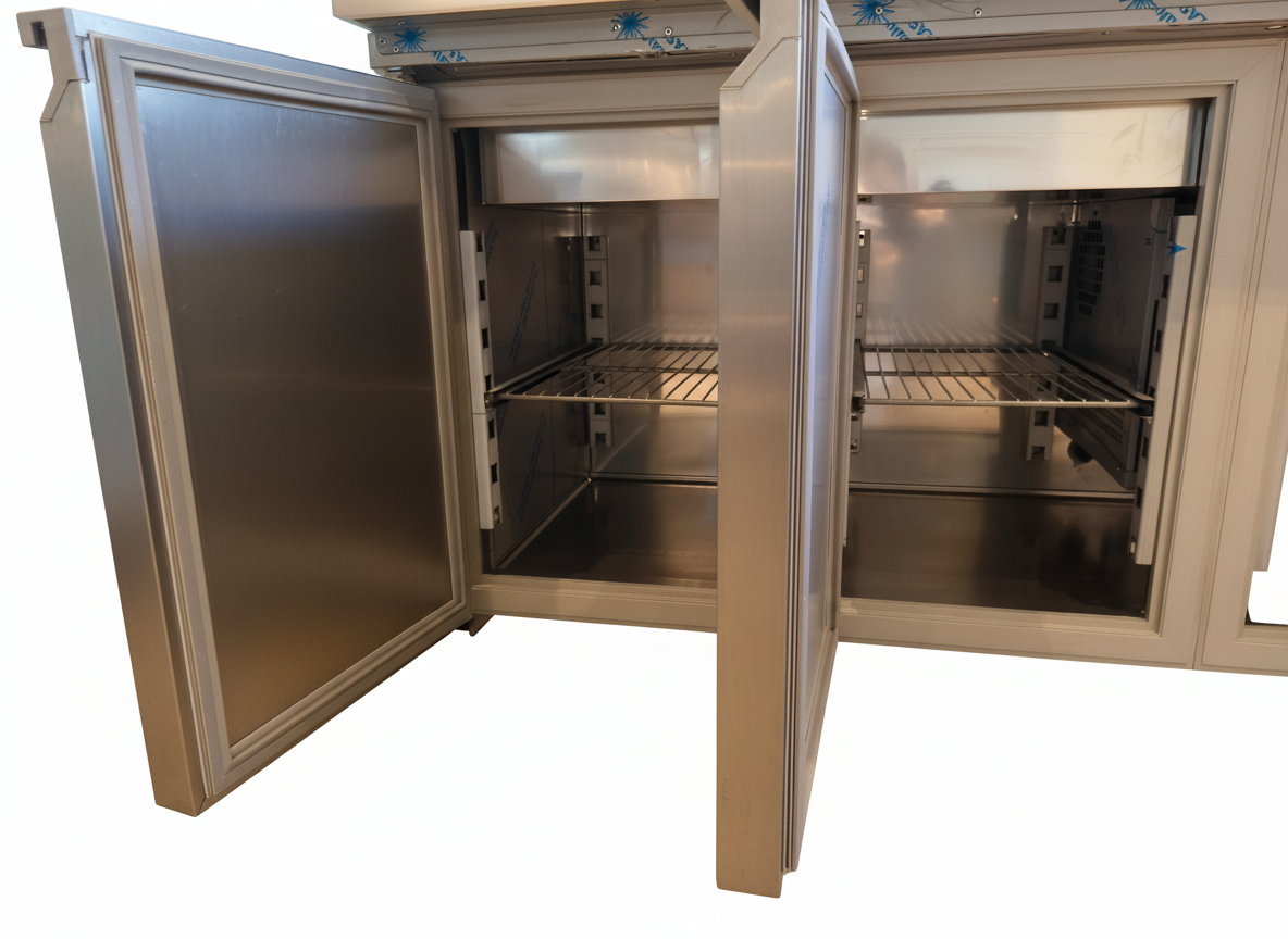 Zubereitungstisch Salatbar 3 Türen – 15× GN 1/3 - 1888x750x850 mm