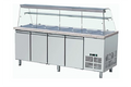 Kühltisch - 2230mm - 4 Türen - mit Glasaufsatz für 6x GN 1/1 & 1 Ablage