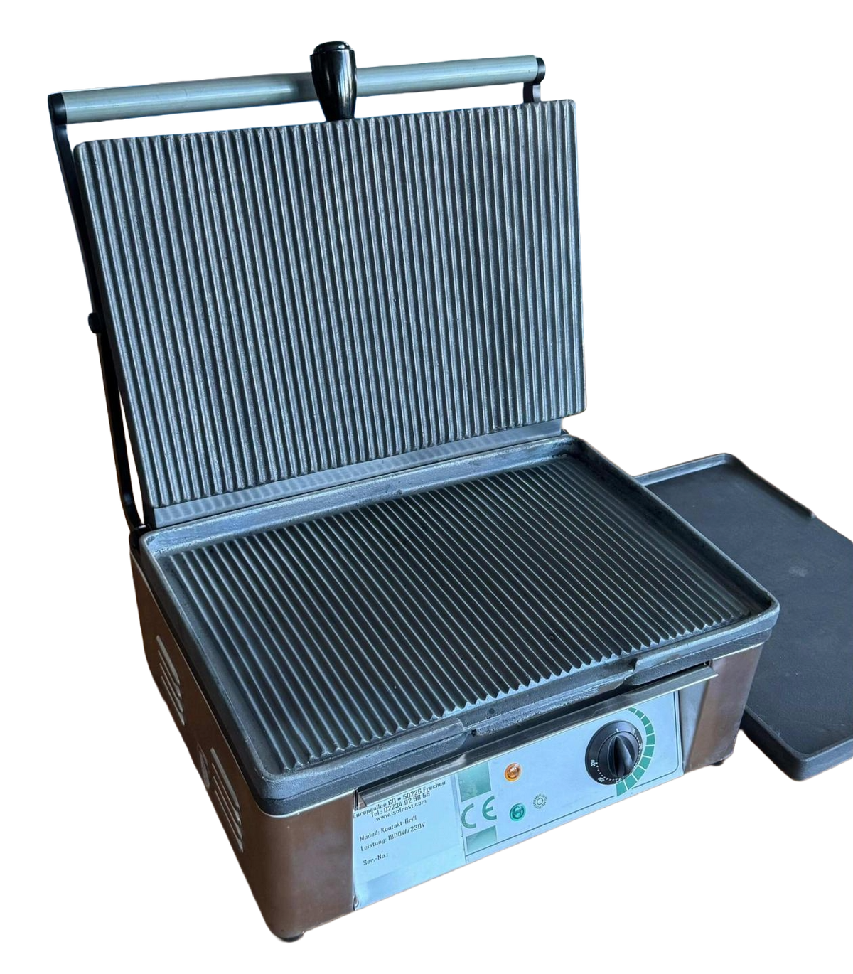Kontaktgrill - 1,8 kW - oben & unten Gerillt - Grillfläche: 345x235mm