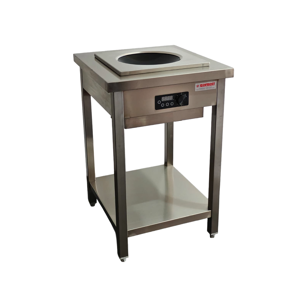 Induktionswokherdtisch mit Unterbau - mit 1 Kochstelle - Maße: 550x600x850 mm