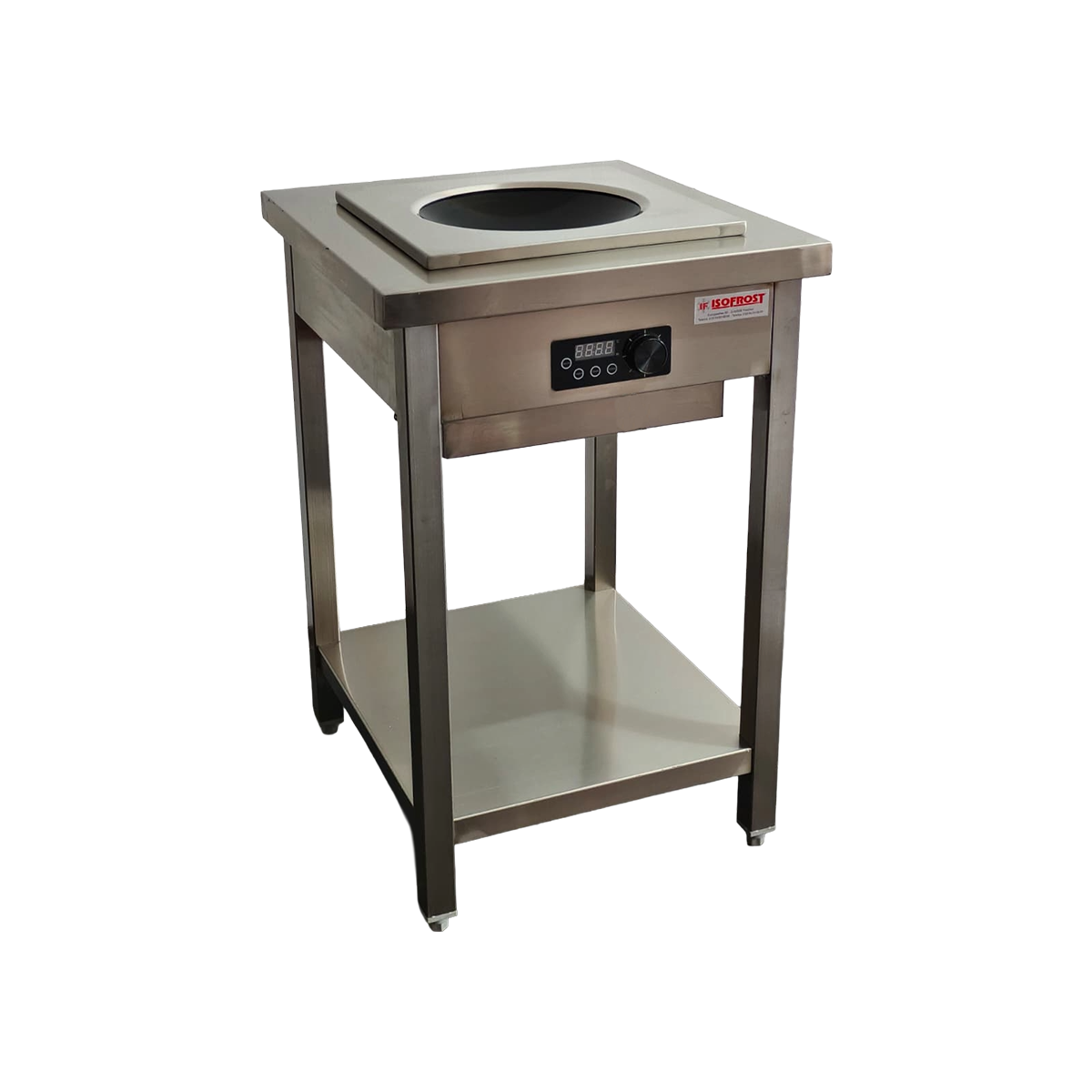 Induktionswokherdtisch mit Unterbau - mit 1 Kochstelle - Maße: 550x600x850 mm