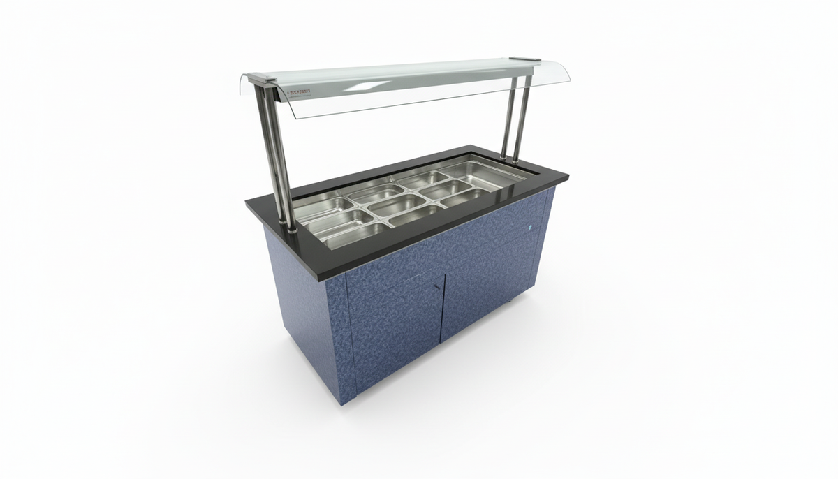 Warm-Buffet mit Granitablage - Maße: 1480x700x1441 mm