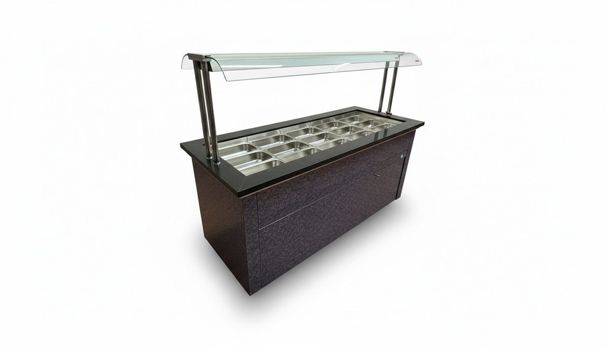Warm-Buffet mit Granitablage - Maße: 1800x700x1441 mm