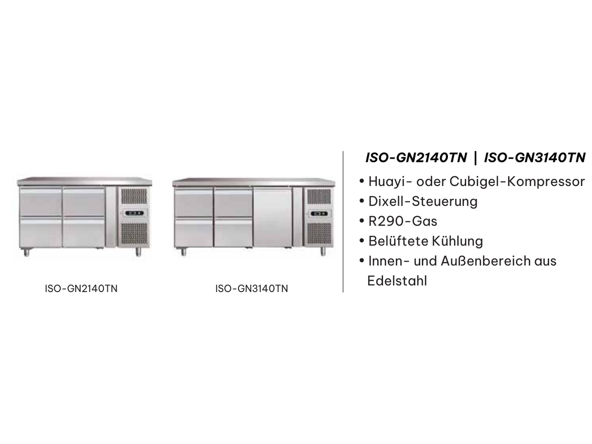 ISOFROST Kühltisch GN3140TN – 465 L