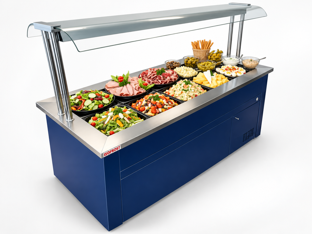 ISOFROST Hamburg Kaltbuffet mit blauem Dekorblech