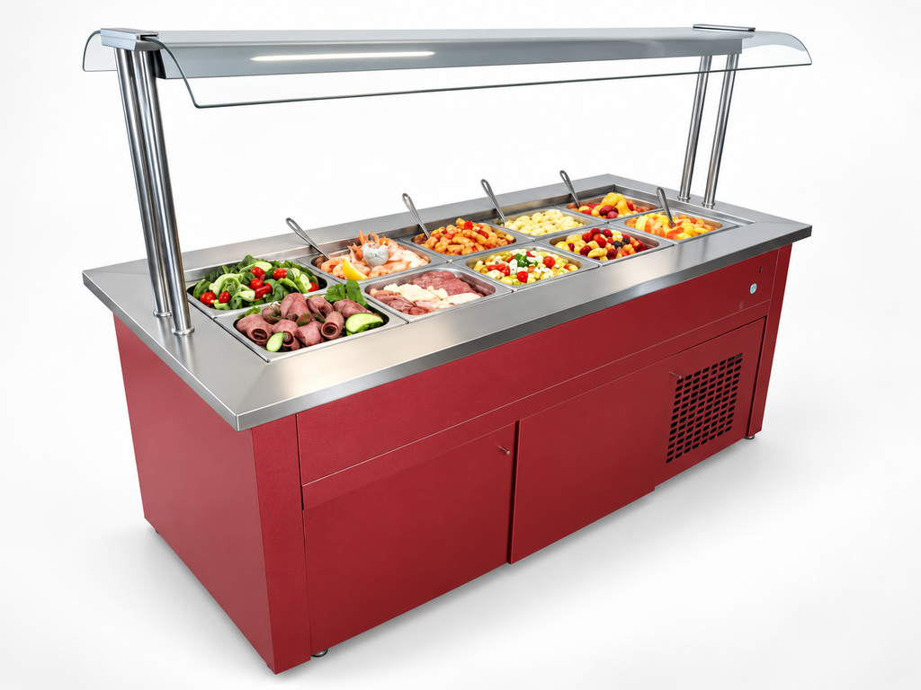 ISOFROST Hamburg Kaltbuffet mit rotem Dekorblech
