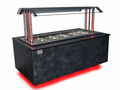 ISOFROST LED-Warmbuffet Wien, geschlossener Unterbau, rote Beleuchtung