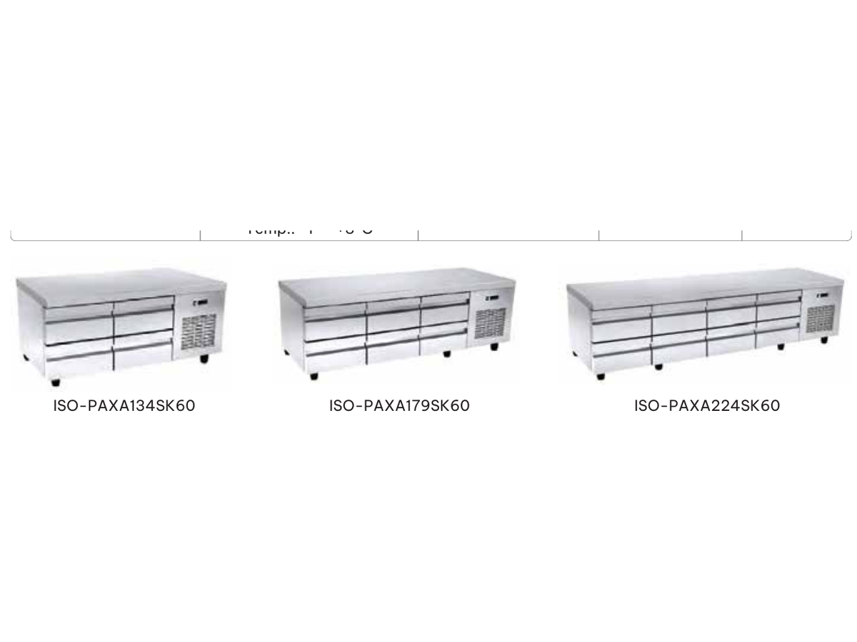 ISOFROST Kühltisch ISO-PAXA224SK60 – 4 Türen