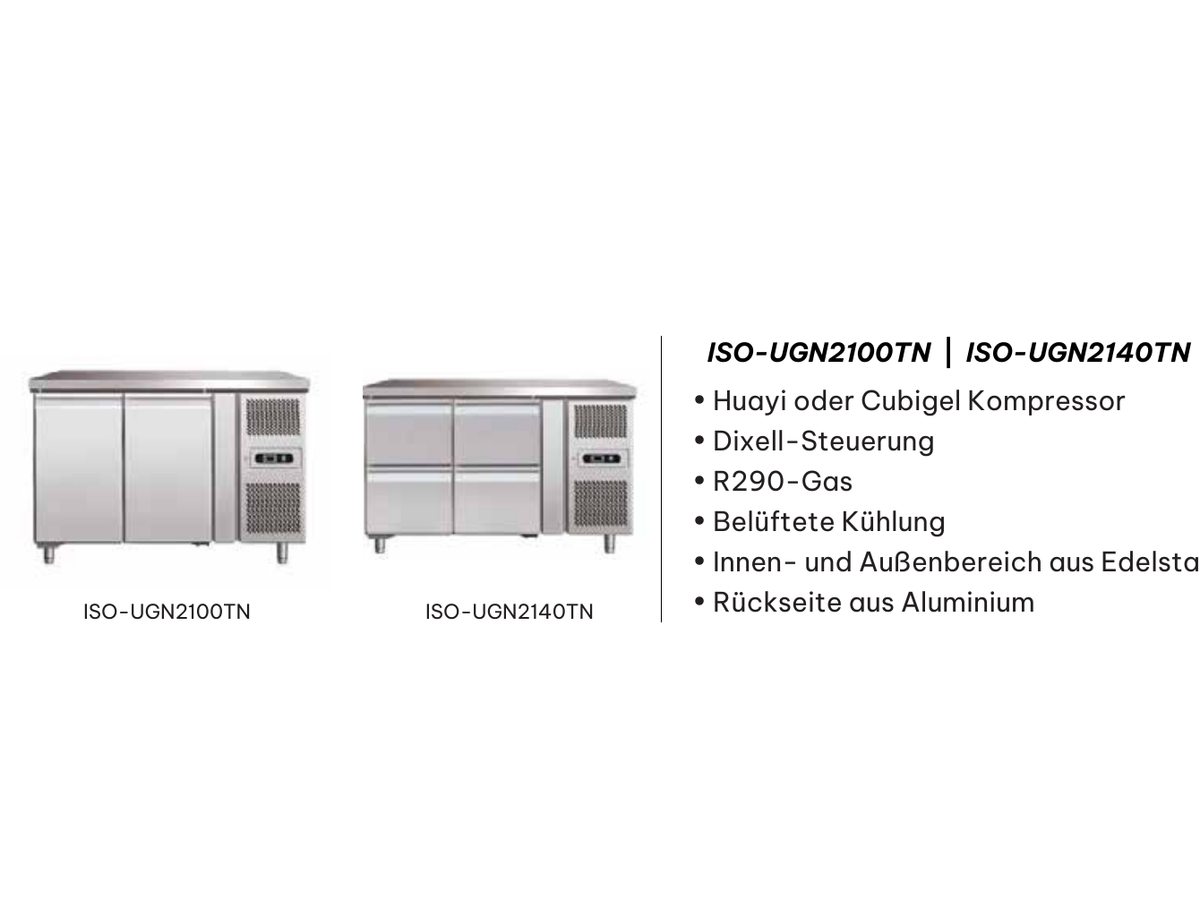 ISOFROST Unterbau-Kühltisch UGN2140TN – 214 L