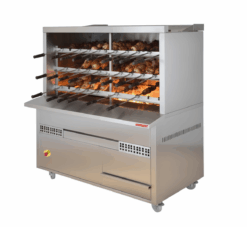 ISO BR 20 CH Rodizio Holzkohle Drehspieß-Grill – 20 Spieße, Maße: 1110x950x1900mm